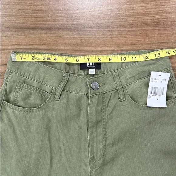 KUT from The Kloth Womens Sienna Super Wide Leg in Olive Carpenter Pants Size 0 - Picture 6 of 11